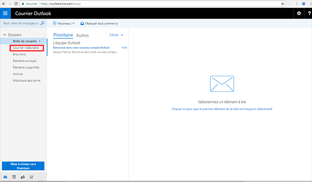 créer un contact sur la Hotmail