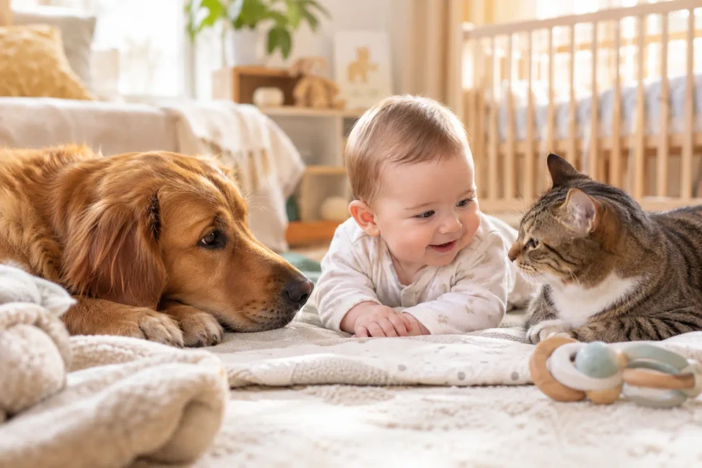 Arrivee-bebe-et-animaux