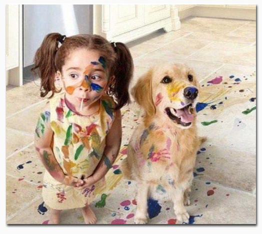 chien enfant bétise