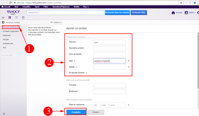 CONTACT SUR YAHOO