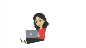 Dessin femme travaillant sur ordinateur