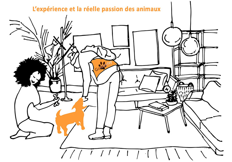 pet sitter avec un chien
